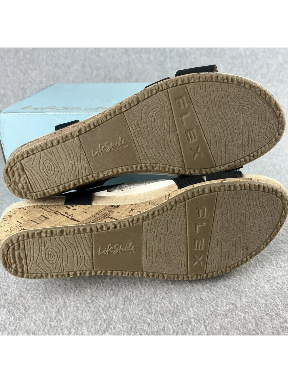 Life Stride Platform Wedge Sandals Heels Womens 9.5 Strap Cork beach Summer *